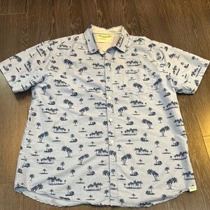 Free Planet Navy Palm Print Men's Shirt